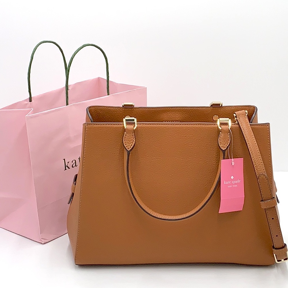 Kate Spade Leila Medium Triple Compartment Satchel Warm Ginger - Picture 3 of 16